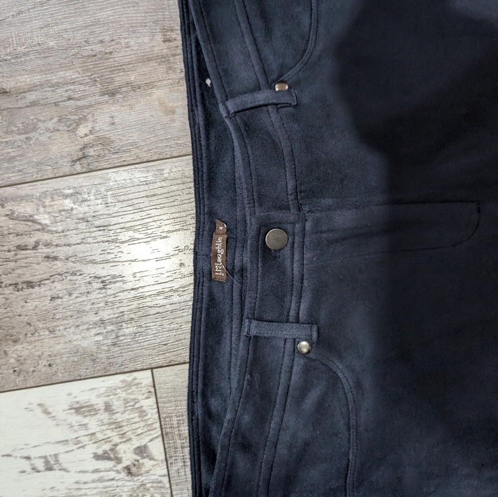 J.mclaughlin blue suede skinny pants size 4 - Picture 4 of 5